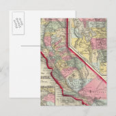 Postale Carte Du Comté De Californie (Devant / Derrière)