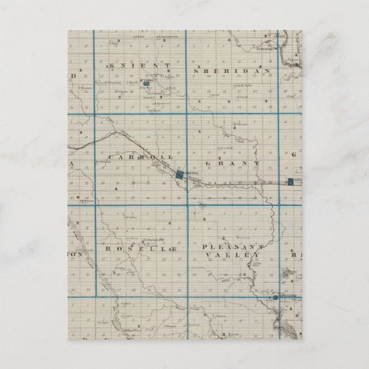 Postale Carte du comté de Carroll, État de l'Iowa (Devant)