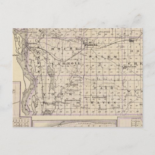 Postale Carte du comté de Carroll, Mt Carroll (Devant)