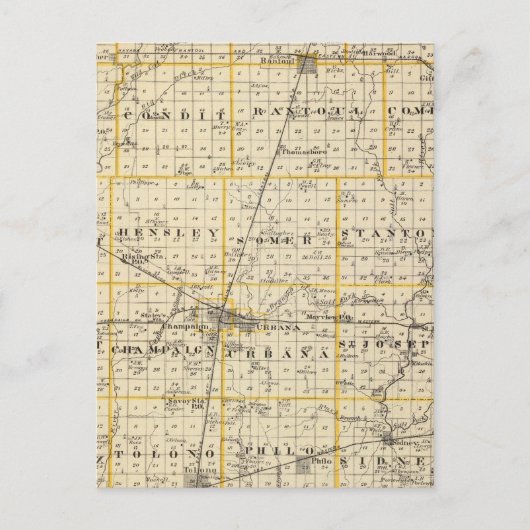 Postale Carte du comté de Champaign (Devant)