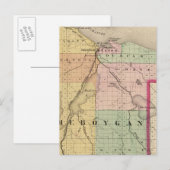 Postale Carte du comté de Cheboygan, Michigan (Devant / Derrière)