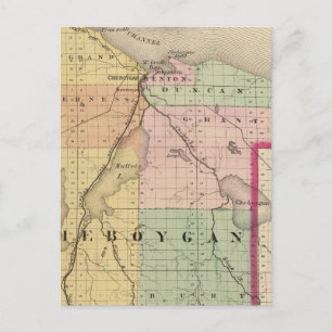 Postale Carte du comté de Cheboygan, Michigan