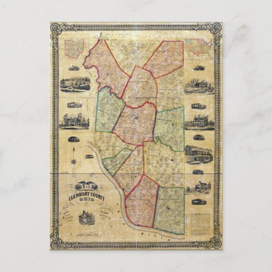 Postale Carte du comté de Clermont Ohio (1857) (Devant)