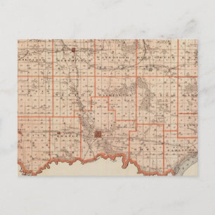 Postale Carte du comté de Clinton, État de l'Iowa