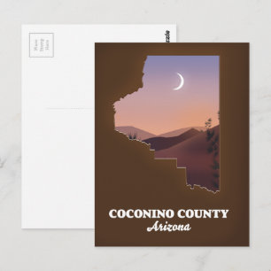 Postale Carte du comté de Coconino Arizona.