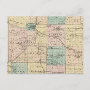 Postale Carte du comté de Columbia, État du Wisconsin