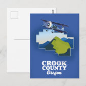 Postale Carte du comté de Crook en Oregon (Devant / Derrière)