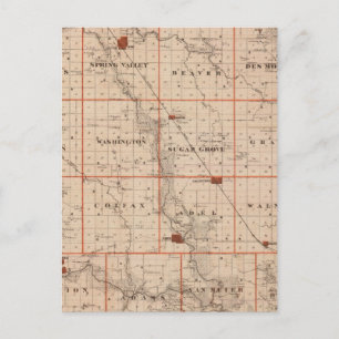 Postale Carte du comté de Dallas, État de l'Iowa