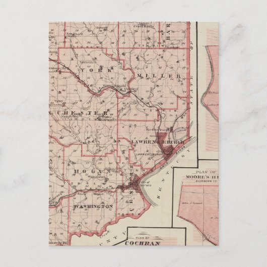 Postale Carte du comté de Dearborn avec Greendale (Devant)