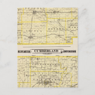 Postale Carte du comté de Douglas Carte du comté de Cumber