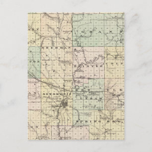 Postale Carte du comté de Dunn, État du Wisconsin