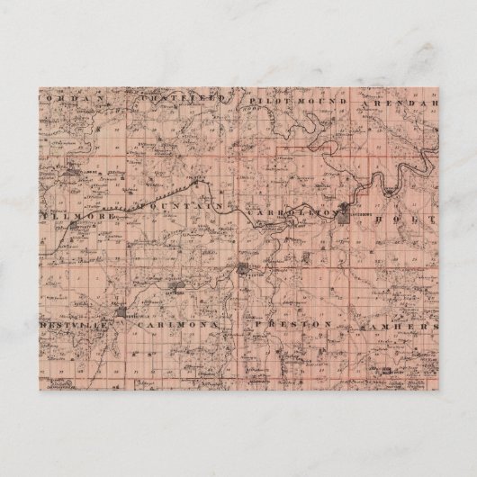 Postale Carte du comté de Fillmore, Minnesota (Devant)