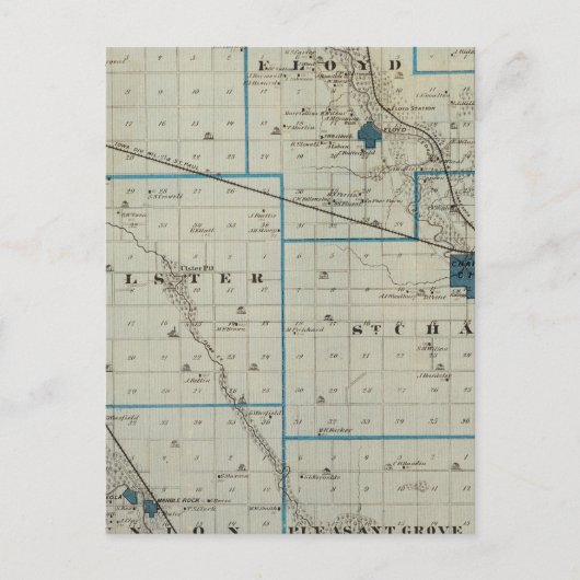 Postale Carte du comté de Floyd, État de l'Iowa (Devant)