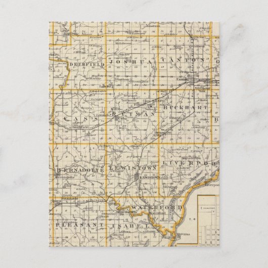 Postale Carte du comté de Fulton et Lewistown (Devant)