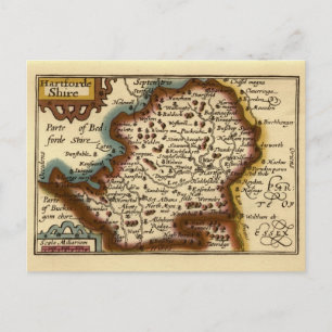 Postale Carte du comté de Hertfordshire