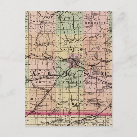 Postale Carte du comté de Jackson, Michigan (Devant)