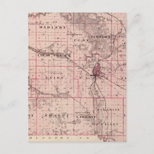 Postale Carte du comté de Johnson, État de l'Iowa (Devant)