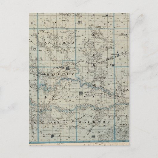 Postale Carte du comté de Keokuk, État de l'Iowa (Devant)