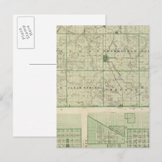 Postale Carte du comté de Lagrange avec La Grange, Lima (Devant / Derrière)