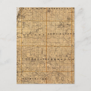 Postale Carte du comté de Le Sueur, Minnesota