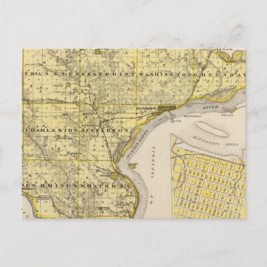 Postale Carte du comté de Lee et de Montrose, État de l'Io (Devant)