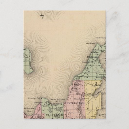 Postale Carte du comté de Leelanau, Michigan (Devant)
