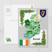 Postale Carte du comté de l'Irlande (Devant / Derrière)
