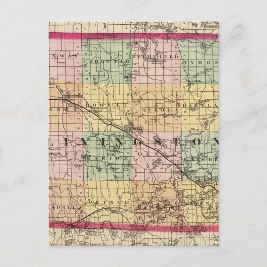 Postale Carte du comté de Livingston, Michigan (Devant)