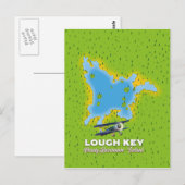 Postale Carte du comté de Lough Key Roscommon, Irlande (Devant / Derrière)
