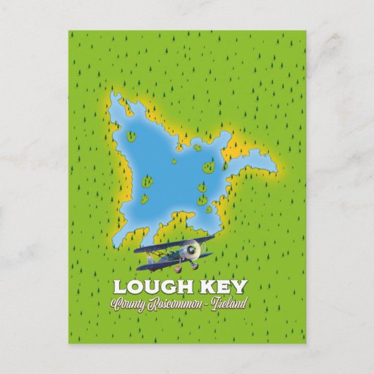 Postale Carte du comté de Lough Key Roscommon, Irlande (Devant)