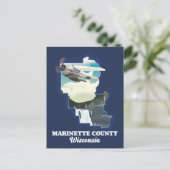 Postale carte du comté de Marinette Wisconsin (Debout devant)