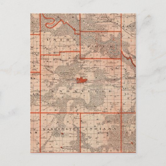 Postale Carte du comté de Marion, État de l'Iowa (Devant)