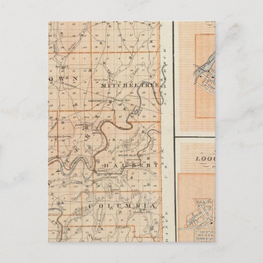 Postale Carte du comté de Martin avec Shoals, Loogootee (Devant)