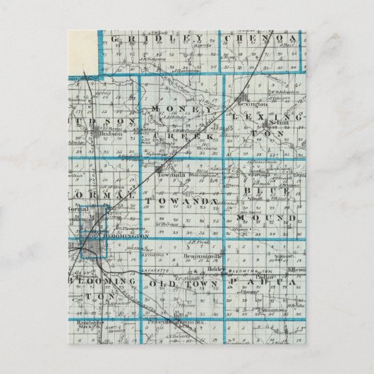 Postale Carte du comté de McLean et du Roy (Devant)