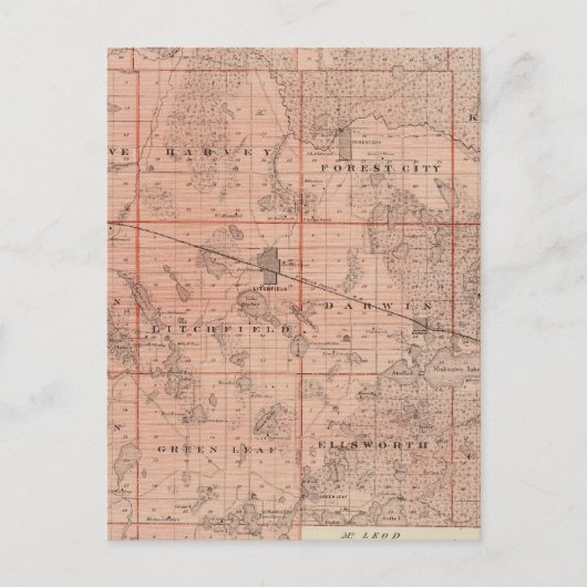 Postale Carte du comté de Meeker, Minnesota (Devant)