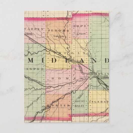 Postale Carte du comté de Midland, Michigan (Devant)