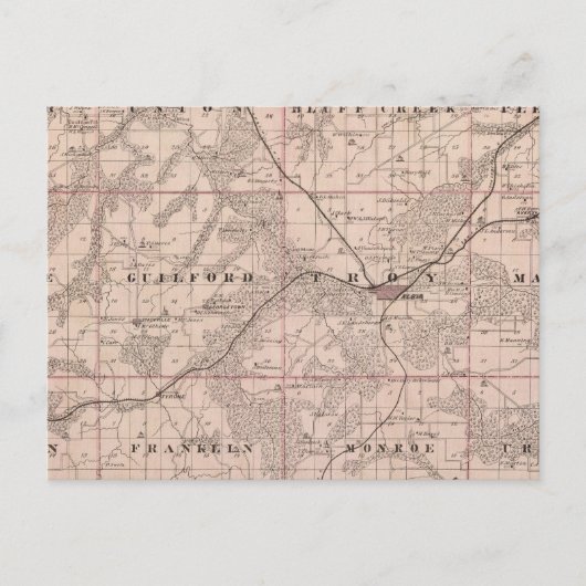 Postale Carte du comté de Monroe, État de l'Iowa (Devant)