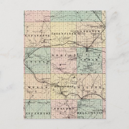 Postale Carte du comté de Monroe, État du Wisconsin (Devant)