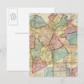 Postale Carte du Comté de Norfolk, Massachusetts (Devant / Derrière)