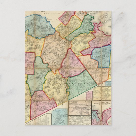 Postale Carte du Comté de Norfolk, Massachusetts (Devant)