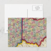 Postale Carte Du Comté De Ohio Et Indiana (Devant / Derrière)