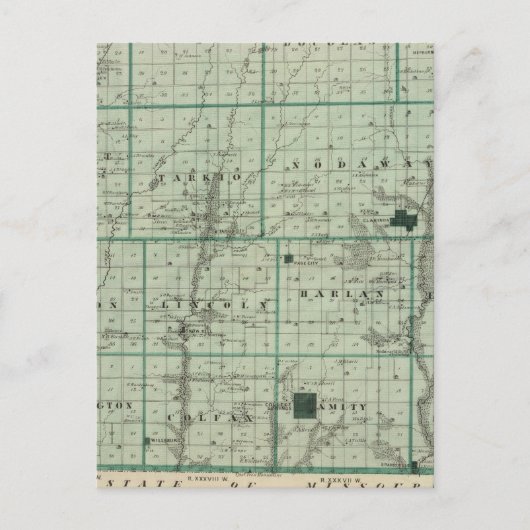 Postale Carte du comté de Page, État de l'Iowa (Devant)