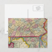 Postale Carte Du Comté De Pennsylvanie, New Jersey (Devant / Derrière)