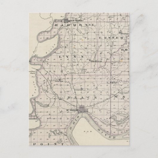 Postale Carte du comté de Posey (Devant)