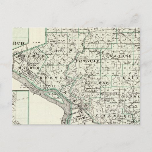 Postale Carte du comté de Randolph, Red Bud et Chester (Devant)