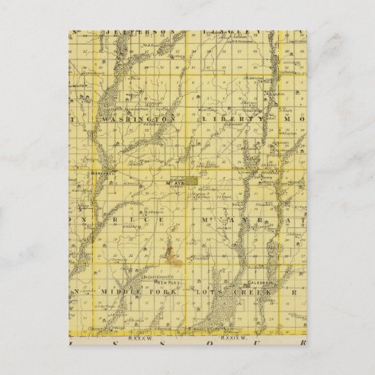 Postale Carte du comté de Ringgold, État de l'Iowa (Devant)