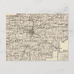 Postale Carte du comté de Sangamon et de Taylorville