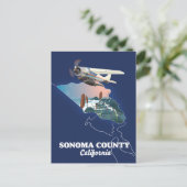 Postale Carte du comté de Sonoma Californie (Debout devant)
