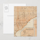 Postale Carte du comté de Warren avec plan du Liban-Ouest (Devant / Derrière)