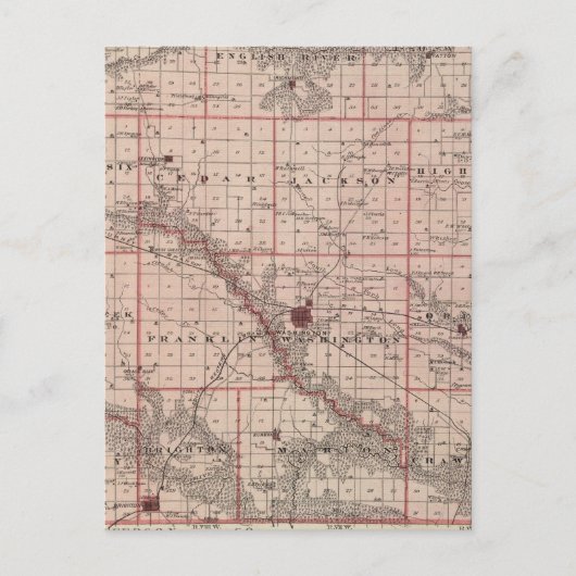 Postale Carte du comté de Washington, État de l'Iowa (Devant)